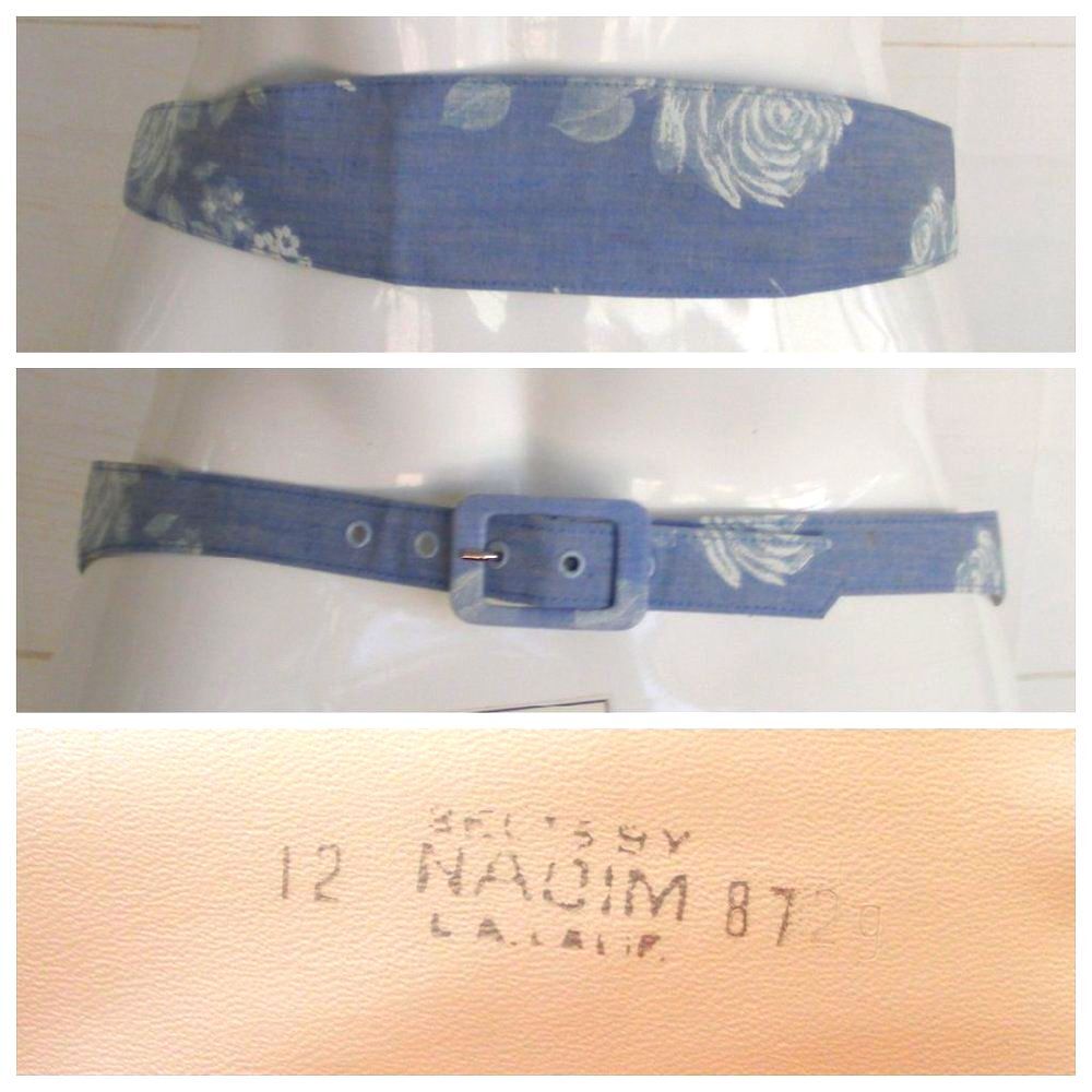 CALIFORNIA GIRL Dress, 12, Blue/White, Floral & Striped, Flat Ruffle, Belt - Picture 11 of 15